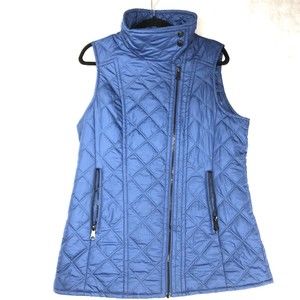 Marc New York Andrew Marc Quilted Hooded Puffer Vest Blue Women's Size  Medium